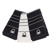 Benetton Set 3pcs Kitchen Towel 50X70CM 420GSM Black and White | BE-2345
